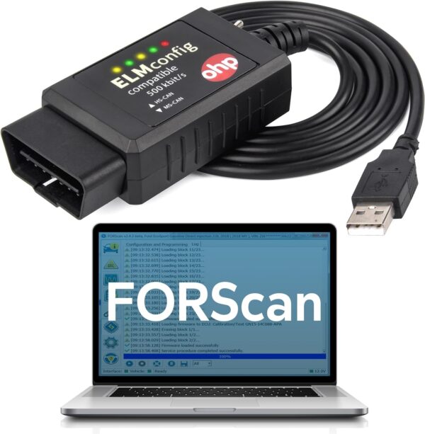 OHP ELMconfig FORS-CAN ELM327-based OBD2 to USB Programming Cable