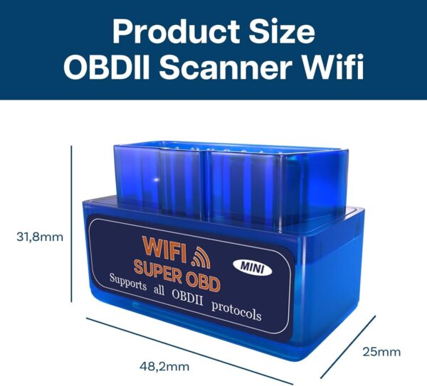 MMOBIEL OBD2 Scanner Bluetooth - Car Scanner Compatible with iOS, iPhone, iPad and Android – OBD2 Reader Car Diagnostic Tool Wireless OBD Car Code Reader – Check Engine Code Reader - Mini V2.1