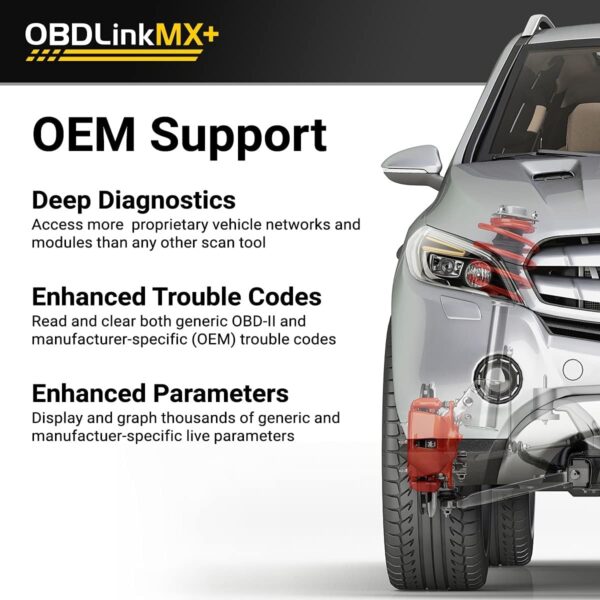 OBDLink MX+ OBD2 Bluetooth Scanner for iPhone, Android, and Windows