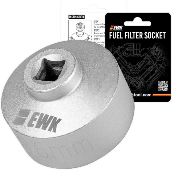 EWK Forged 3-Pcs 27, 32, 36mm Low Profile Oil Filter Wrench Socket, 3/8" Drive Oil Filter Cap Removal Tool for BMW, Ford, B·enz